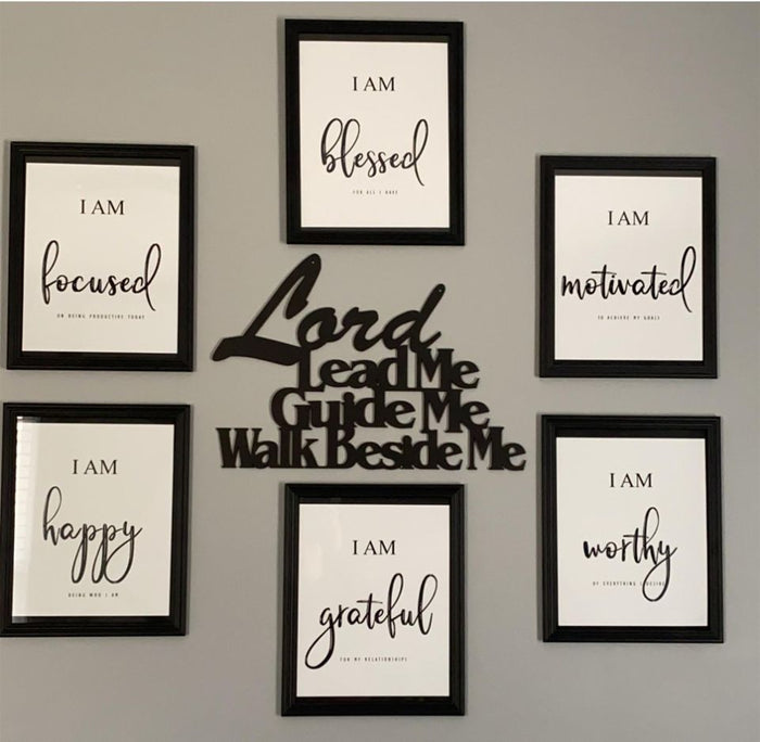 Inspirational Wall Art - Motivational Office Bedroom Decor Positive Quotes Set of 6, 8x10