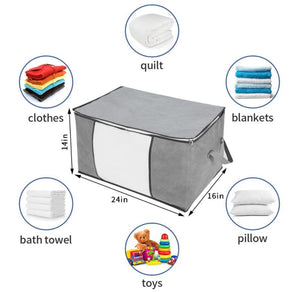 6-Pack 90L Large Capacity Storage Bins with Clear Window, Closet Organizer and Clothes