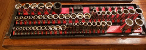 8450 Socket Boss 3-Rail Multi-Drive Socket Organizer, 19-Inch, Red