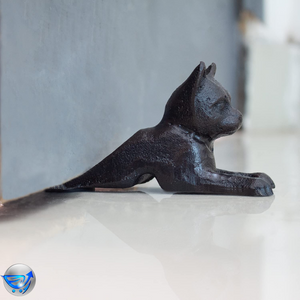 Rustic Cat Design Cast Iron Door Stopper