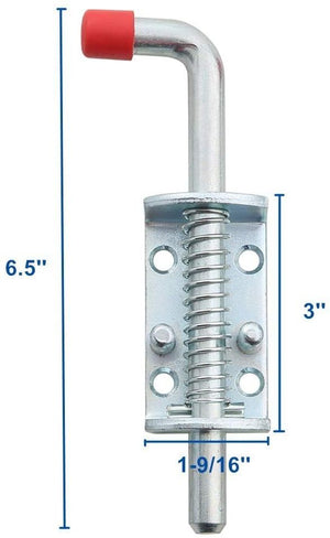 Metal Lock Barrel Bolt Spring 4 Pack Loaded Locking Latch 6.5" Long W/ Grip Durable Gate Shed Door