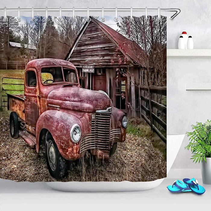 Antique Car Farm Truck Shower Curtain
