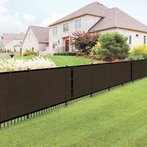 6 feet x 50 feet Privacy Screen Fence Heavy Duty Fencing Mesh Shade Net Cover for Wall Garden Yard Backyard (6 ft X 50 ft, Brown)