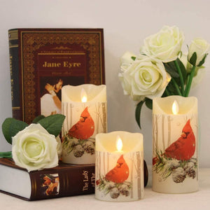 🍉🍉 Pack of 3 Flickering Flameless Candles 10-Key Remote Timer, Real Wax Pillar - 7 Different