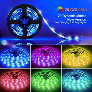 Led Strip Lights 2M (6.56ft) Powered by USB RGB 16 Color Changing