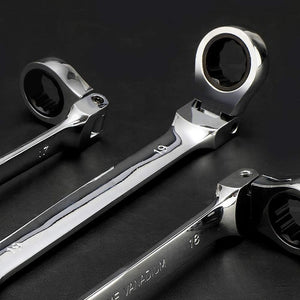 7mm Metric Flex-Head Ratchet Wrench,Box End Head 72-Tooth Ratcheting Combination Wrench Spanner