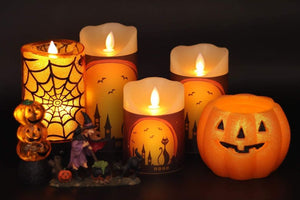 🍉🍉 Pack of 3 Flickering Flameless Candles 10-Key Remote Timer, Real Wax Pillar - 7 Different