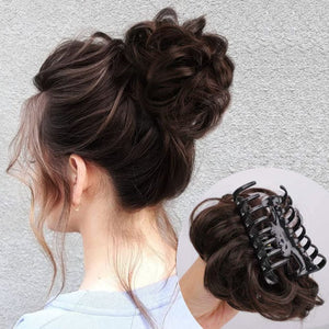 Claw Clip in Hair Bun Messy Hair Curly Wavy Ponytail Hairpieces Hair