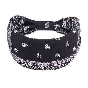 Boho Wide Headbands, Hed Scarfs Knoted Turban Sweatbands, Pack of 6