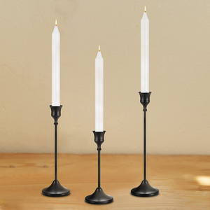 Candle Holders Set of 3 for Taper Candles, Black Candlestick Holder