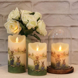 🍉🍉 Pack of 3 Flickering Flameless Candles 10-Key Remote Timer, Real Wax Pillar - 7 Different