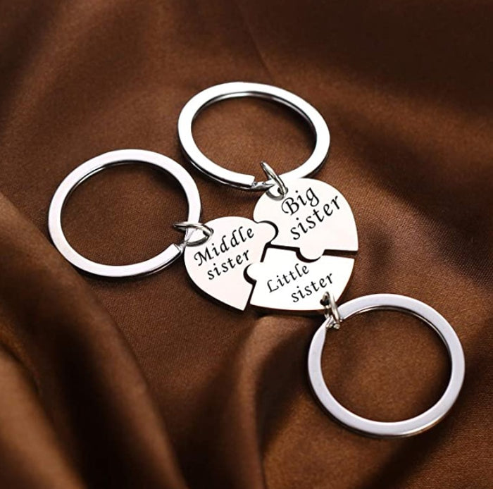 � SALE �3 Pcs/Set Big Sister Little Sister Keychains Set| Mother to Daughters Gifts