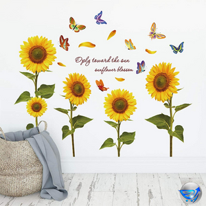 Garden Butterfly Sunflower Wall Decals