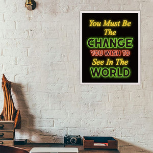 10Pcs Motivational Neon Sign Style Wall Art Inspirational Posters
