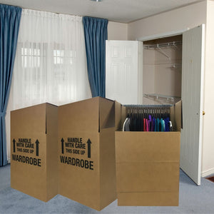Uboxes Space Savers Wardrobe Moving Boxes with Hanger 20″ X 20″ X 34″ - 3 Pack