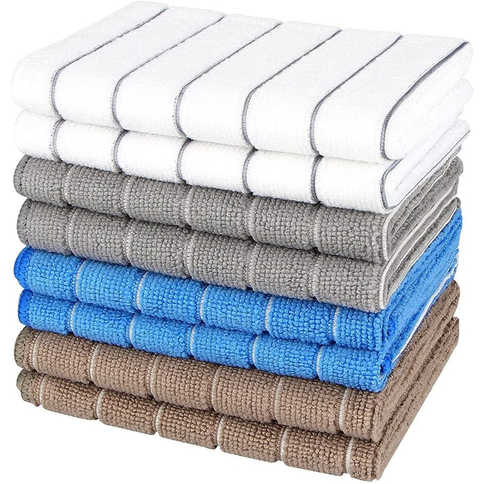 NEW Set of 8 Microfiber Towels 12"x12" Dishcloth for Kitchen Dish Cloth Super Absorbent Cleaning