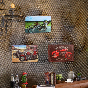 Ride Free Motorcycle Metal Tin Sign Vintage Poster Garage Wall Decor Plaque