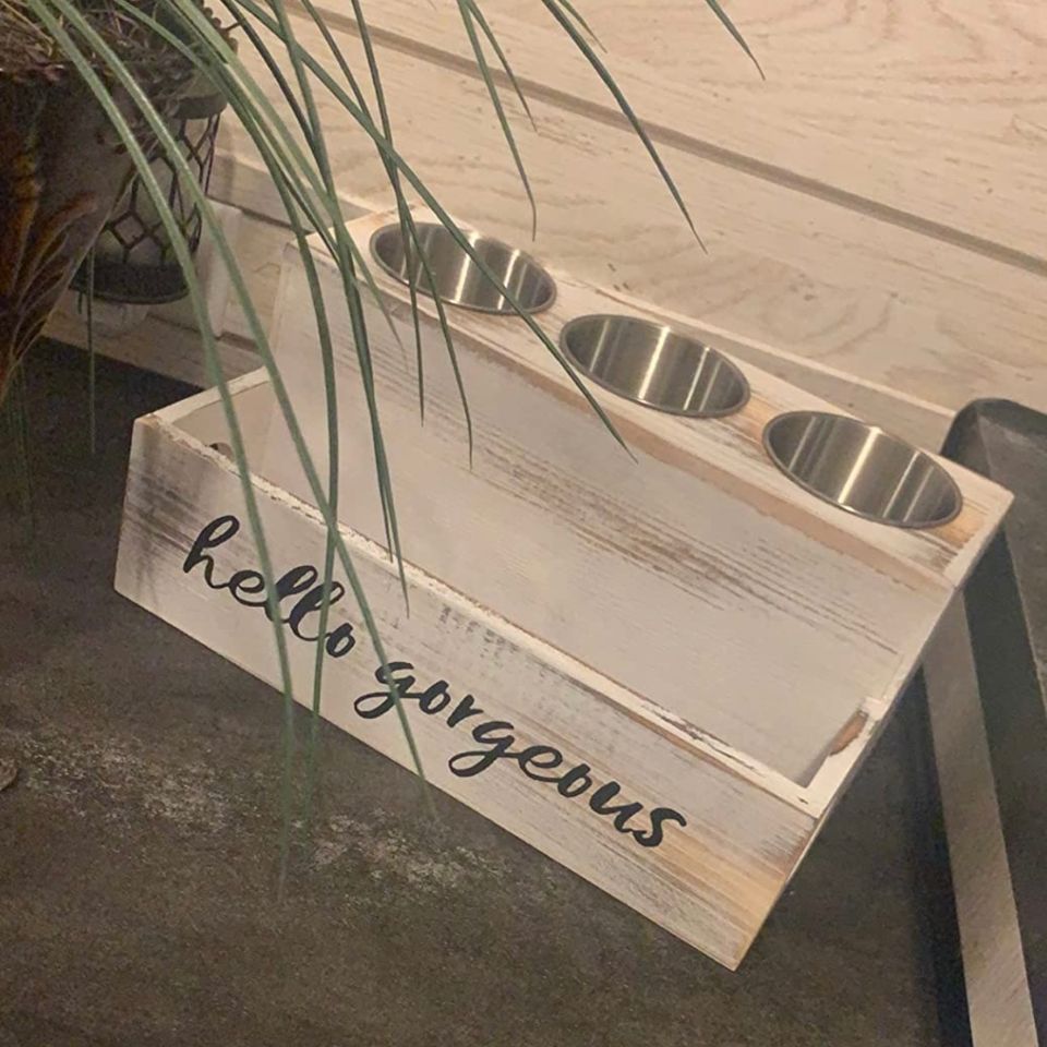 Rustic White Hair Dryer Holder Countertop Hair Tool Organizer Storage