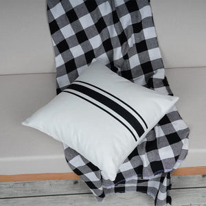 Set of 2, Black and White Striped Farmhouse Throw Pillow Covers 18 x 18,Inch