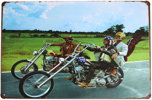 Ride Free Motorcycle Metal Tin Sign Vintage Poster Garage Wall Decor Plaque