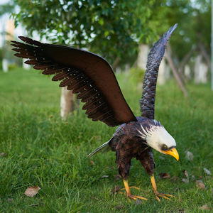 Metal Bald Eagle Garden Statue Outdoor Large Bird Metal Yard Lawn Art Sculpture