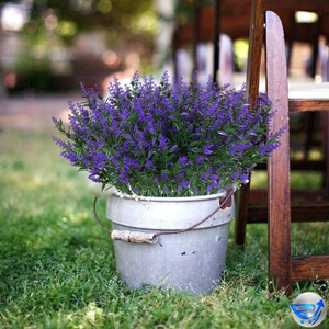 8 Bundles Outdoor Artificial Lavender Fake Flowers (Purple)