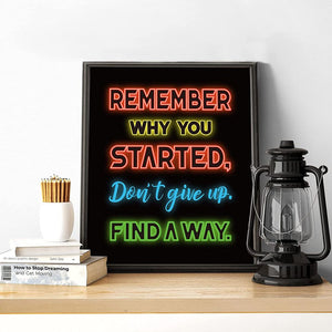 10Pcs Motivational Neon Sign Style Wall Art Inspirational Posters