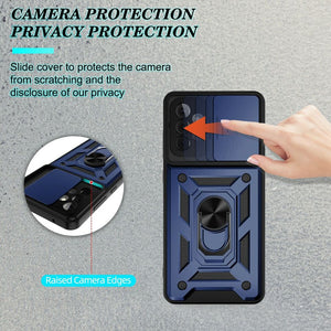 For Samsung Galaxy A32 5G Case Camera Lens Slide Protection Cover Blue