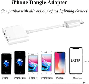 2 in 1 Same Time Charger and Headphones Adapter for iPhone [Apple MFi Certified] For All iPhones & iPads