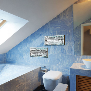 Bathroom Rules Wall Decor 2 Pieces
