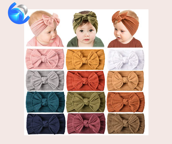 12 Pack Baby Nylon Headbands.