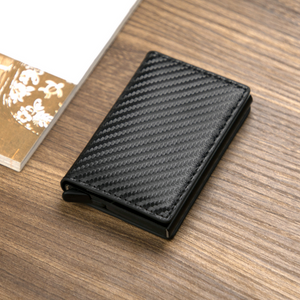 ✅Men's RFID Blocking Leather Wallet Carbon Fiber (BLACK)