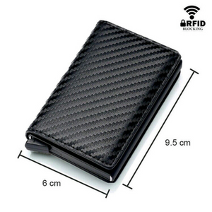 ✅Men's RFID Blocking Leather Wallet Carbon Fiber (BLACK)