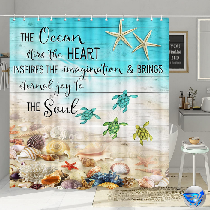 Ocean Beach Theme Shower Curtain