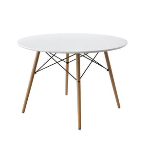 42" Deluxe Solid Wood Mid-Century Dining Table, Large Round Table With 4 Sturdy Legs, Chic