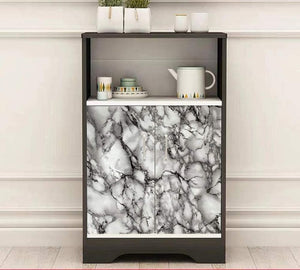 White and Black Wallpaper Marble Easily Removable Countertops