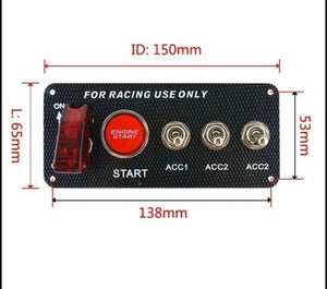 Ignition Switch Panel For Racing Car with Engine Start Push Button LED Toggle |12V �Best Quality�
