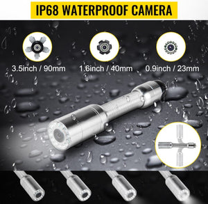 Pipe Inspection Camera Waterproof IP68 Sewer 1200TVL 150ft Drain Industrial Endoscope Recorder New
