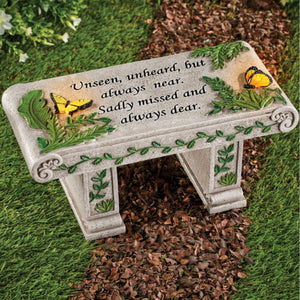 Solar Garden Memorial Stone Bench With Sentiment