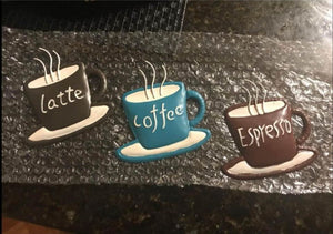 New Coffee Metal Wall Art | 4.7 H x 4.4 W Inches | Latte, Coffee, Espresso Written Wall Home Decor