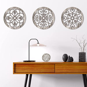 3 Pieces Thickened Rustic Wood Wall Decor Wall Art Farmhouse Hanging Decoration for Living Room