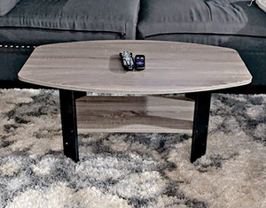 Simple Design Coffee Table, French Oak Grey/Black
