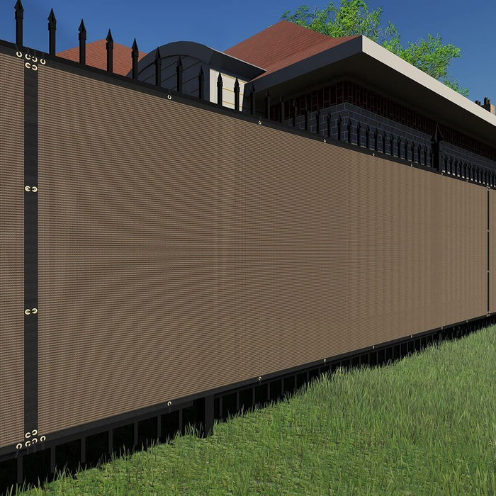 6' x 50' Brown Fence Privacy Screen Commercial Outdoor Backyard Shade Windscreen Mesh