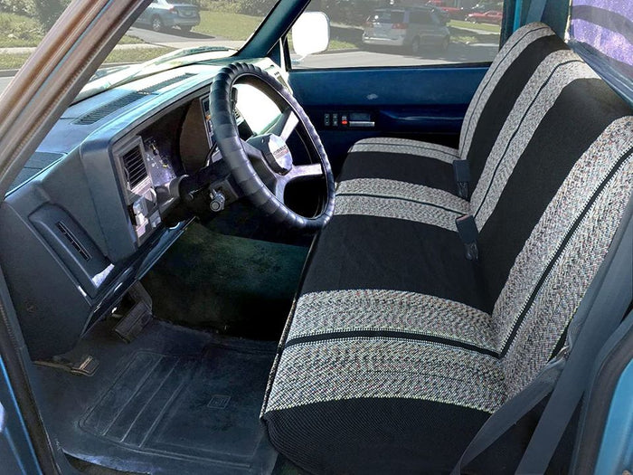 Car Seat Cover Saddle Blanket Black Full Size Pickup Trucks Bench Universal