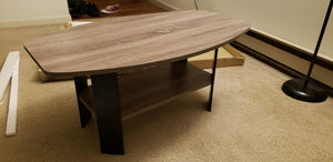 Simple Design Coffee Table, French Oak Grey/Black