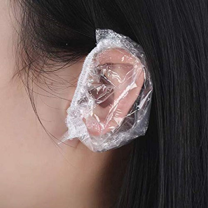 100 PCS Ear Protector Caps Disposable Elastic For Hair Dye, Shower, Bathing Hotel and Hair Salon