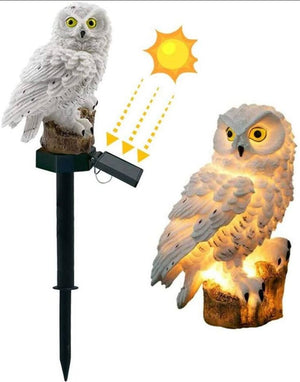 Solar Owl Ground Lights Outdoor Waterproof Garden Yard Landscape LED Decor Lamp