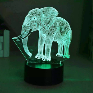 Elephant 3D LED Night Light Touch Table Desk Lamp Brithday Gift 7 Color Change