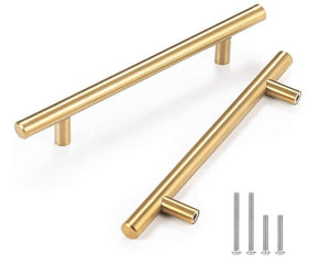 15pcs Cabinet Pulls Brushed Brass Stainless Steel 7.5" L, 5" Hole Center