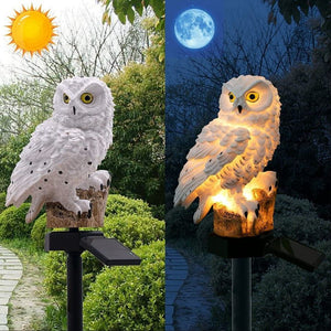 Solar Owl Ground Lights Outdoor Waterproof Garden Yard Landscape LED Decor Lamp